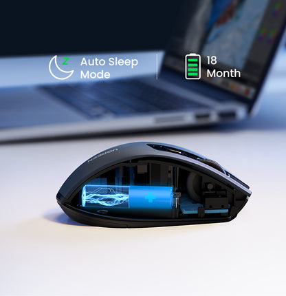 [CLEARANCE] UGREEN 2.4G Wireless Mouse Quiet Silent Click with Max 15m Operational Range, Ergonomic Design with 6 Buttons, Up to 4000 DPI, USB Receiver Dongle for Laptop, PC Desktop Computer Windows 7/8.1/10/11, macOS, Linux, Chrome OS