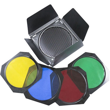 Pxel Barn Door Kit for Bowens Mount and Gel Set
