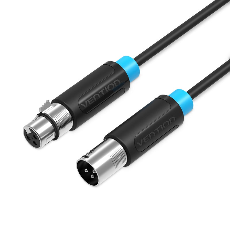 [CLEARANCE] Vention XLR Female to Male 5-Meters Nickel Plated (BBF) Audio Extension Cable for Home Audio, Amplifiers, Mixers, Microphones, Stereos