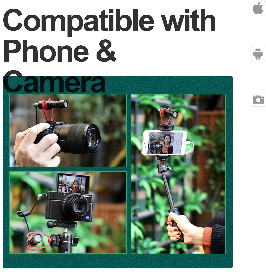 [CLEARANCE] Sairen by Ulanzi VM-Q1 Shotgun Video Microphone, Compact On-Camera Recording Mic, with Shock Mount DeadCat Windscreen, Universal for Smartphone and Camera