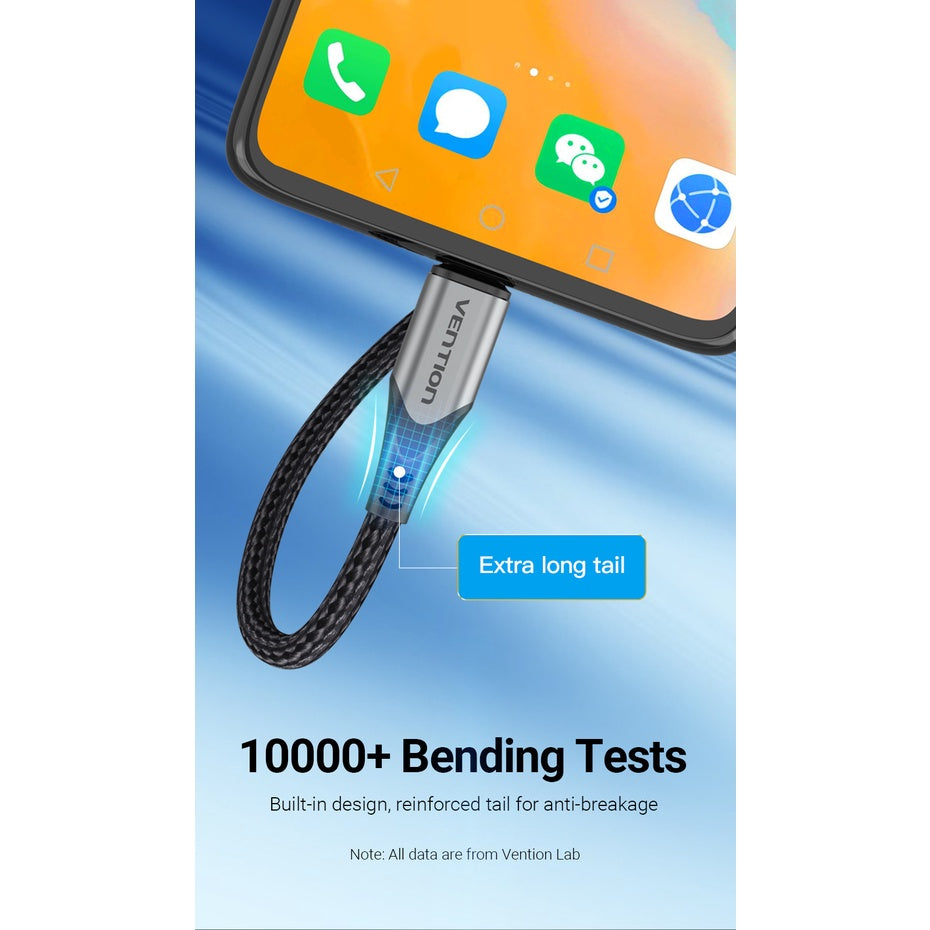 Vention USB 2.0 A Male to 2-in-1 Micro-B & USB-C Male 3A Magnetic Cable 480Mbps (CQM) (Available in Different Lengths)