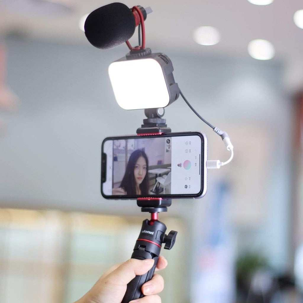 Vijim by Ulanzi VL100C Mini Pocket Video LED Light 3 Cold Shoe 170 Adjustable Ball Head 3200K-6500K Built-in Rechargeable Battery 2000mAh