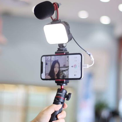 Vijim by Ulanzi VL100C Mini Pocket Video LED Light 3 Cold Shoe 170 Adjustable Ball Head 3200K-6500K Built-in Rechargeable Battery 2000mAh
