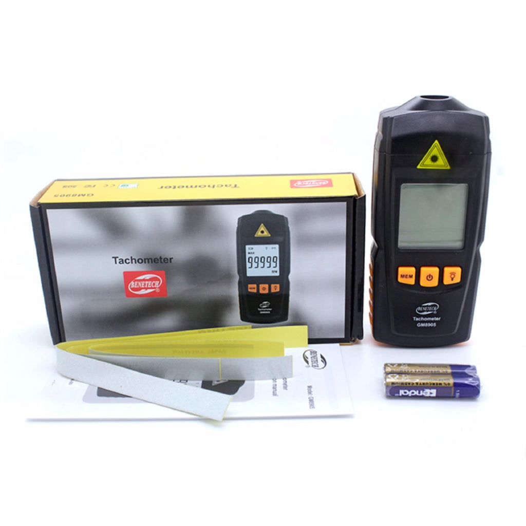 Benetech GM8905 Digital LCD Tachometer Non-Contact RPM Tach Test Meter Motor Speed Gauge Tester