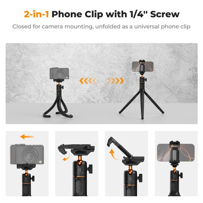 K&F Concept MS29 MS36 Extendable Flexible Octopus Tripod + Remote with MagSafe Magnetic Holder for Smartphones, Mirrorless and Action Cameras | KF09-152 KF09-164