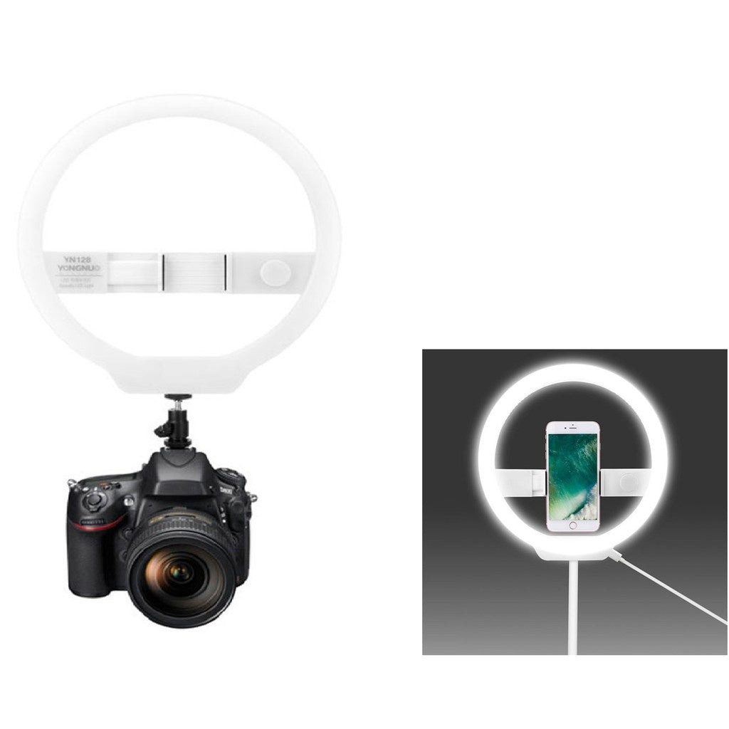 [CLEARANCE] Yongnuo YN128 Ring Light 12 Inch Bi Color 3200k - 5500k Dimmable for Smartphone and Camera Vlogging Livestream Streaming Youtube Online Content