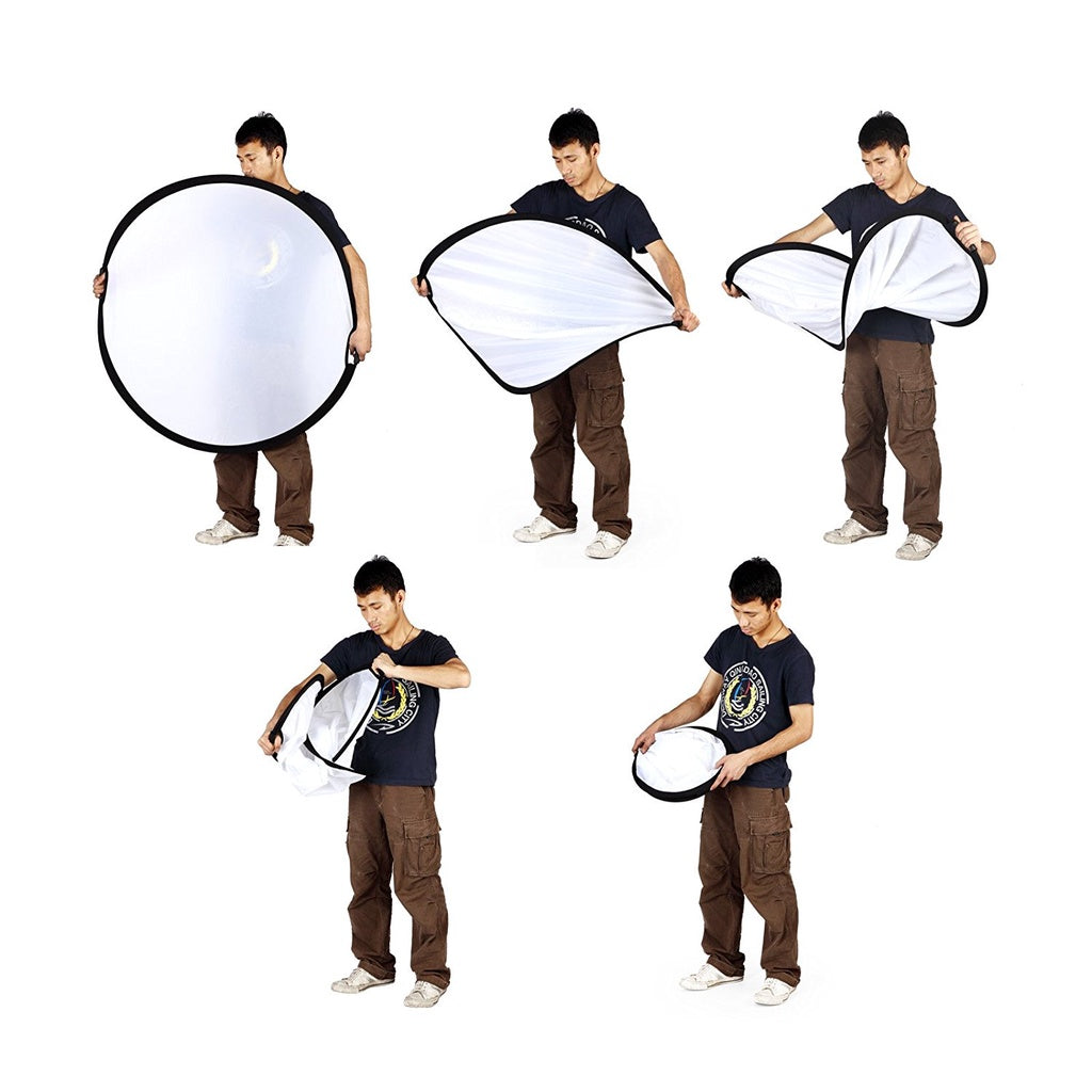 Pxel RF-11X11 5 in 1 43inch / 110cm Round Reflector with Grip Handle for Photography Photo Studio Lighting & Outdoor Lighting