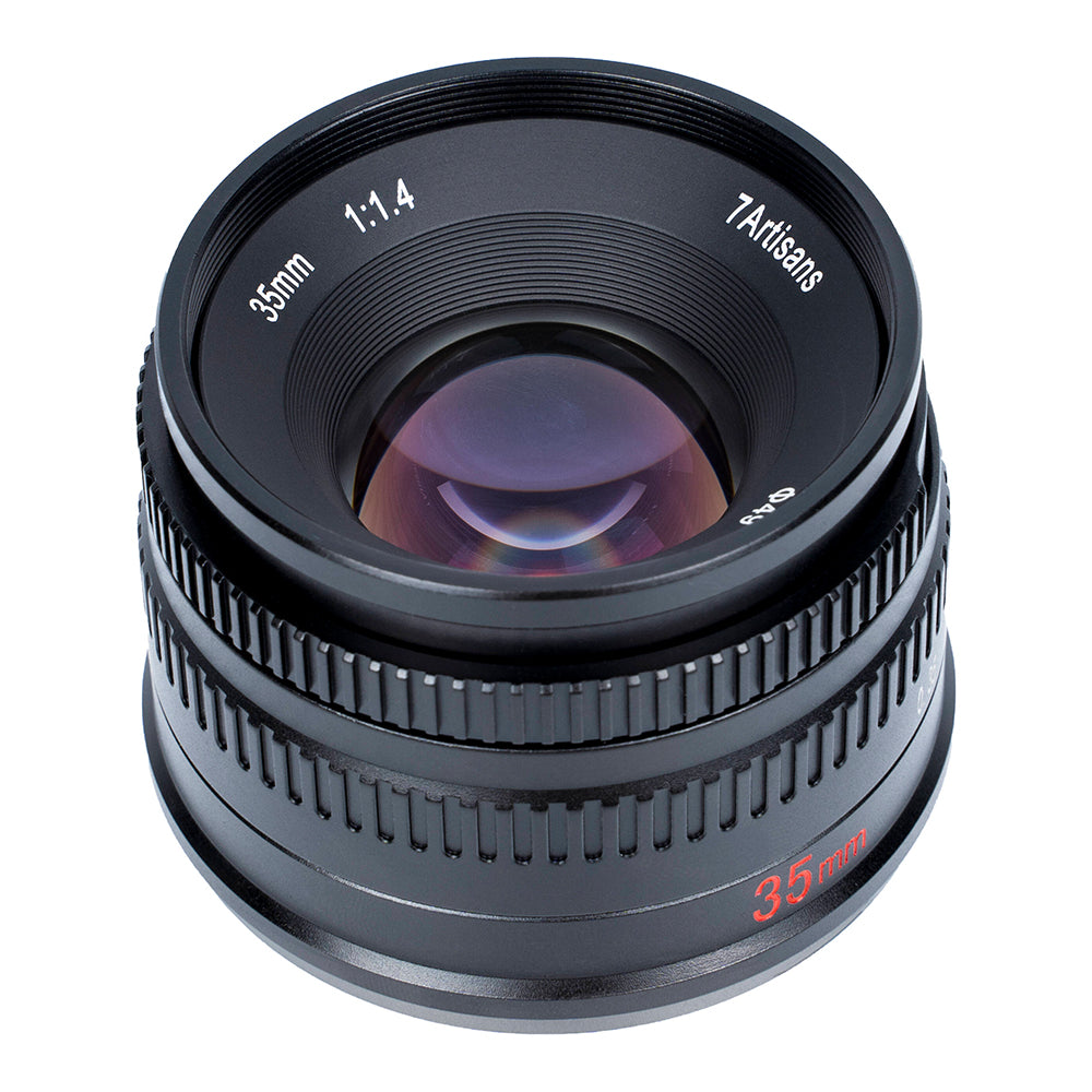 7Artisans 35mm F/1.4 APS-C Format M43 Micro Four Thirds Mount Compact Portrait Prime Lens MF Manual Focus for Mirrorless Cameras | Black Silver