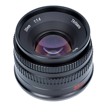 7Artisans 35mm F/1.4 APS-C Format M43 Micro Four Thirds Mount Compact Portrait Prime Lens MF Manual Focus for Mirrorless Cameras | Black Silver