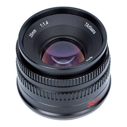 7Artisans 35mm F/1.4 APS-C Format M43 Micro Four Thirds Mount Compact Portrait Prime Lens MF Manual Focus for Mirrorless Cameras | Black Silver