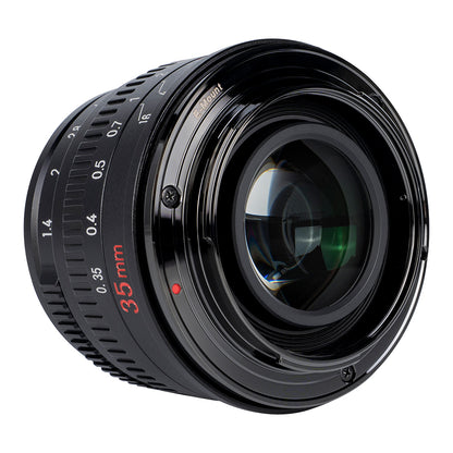 7Artisans 35mm F/1.4 APS-C Format M43 Micro Four Thirds Mount Compact Portrait Prime Lens MF Manual Focus for Mirrorless Cameras | Black Silver