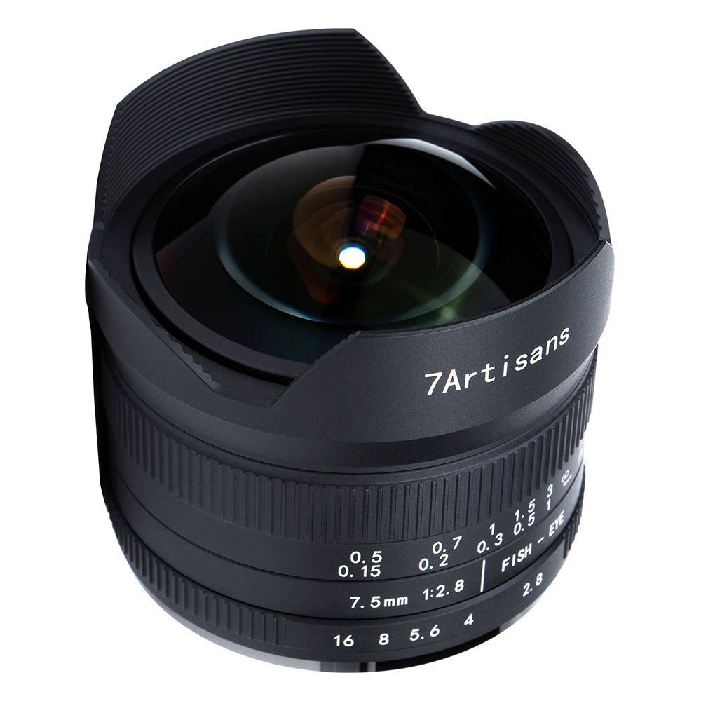 7Artisans 7.5mm F/2.8 Mark II APS-C Format Canon EOS-M EF-M Mount Ultra Wide Fisheye Prime Lens MF Manual Focus for Mirrorless Cameras