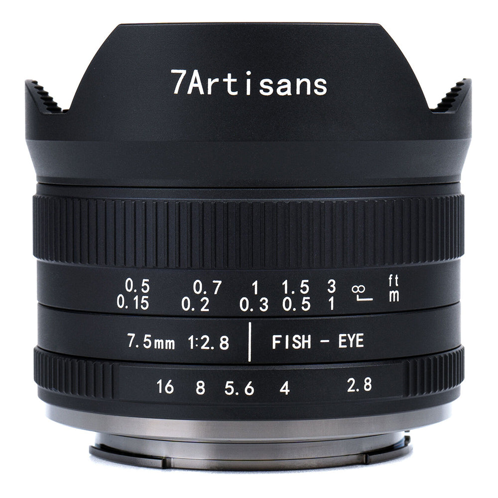 7Artisans 7.5mm F/2.8 Mark II APS-C Format Canon EOS-M EF-M Mount Ultra Wide Fisheye Prime Lens MF Manual Focus for Mirrorless Cameras