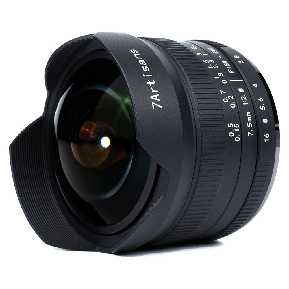 7Artisans 7.5mm F/2.8 Mark II APS-C Format Canon EOS-M EF-M Mount Ultra Wide Fisheye Prime Lens MF Manual Focus for Mirrorless Cameras