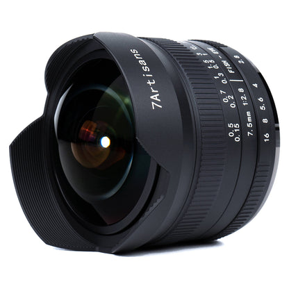7Artisans 7.5mm F/2.8 Mark II APS-C Format Canon EOS-M EF-M Mount Ultra Wide Fisheye Prime Lens MF Manual Focus for Mirrorless Cameras