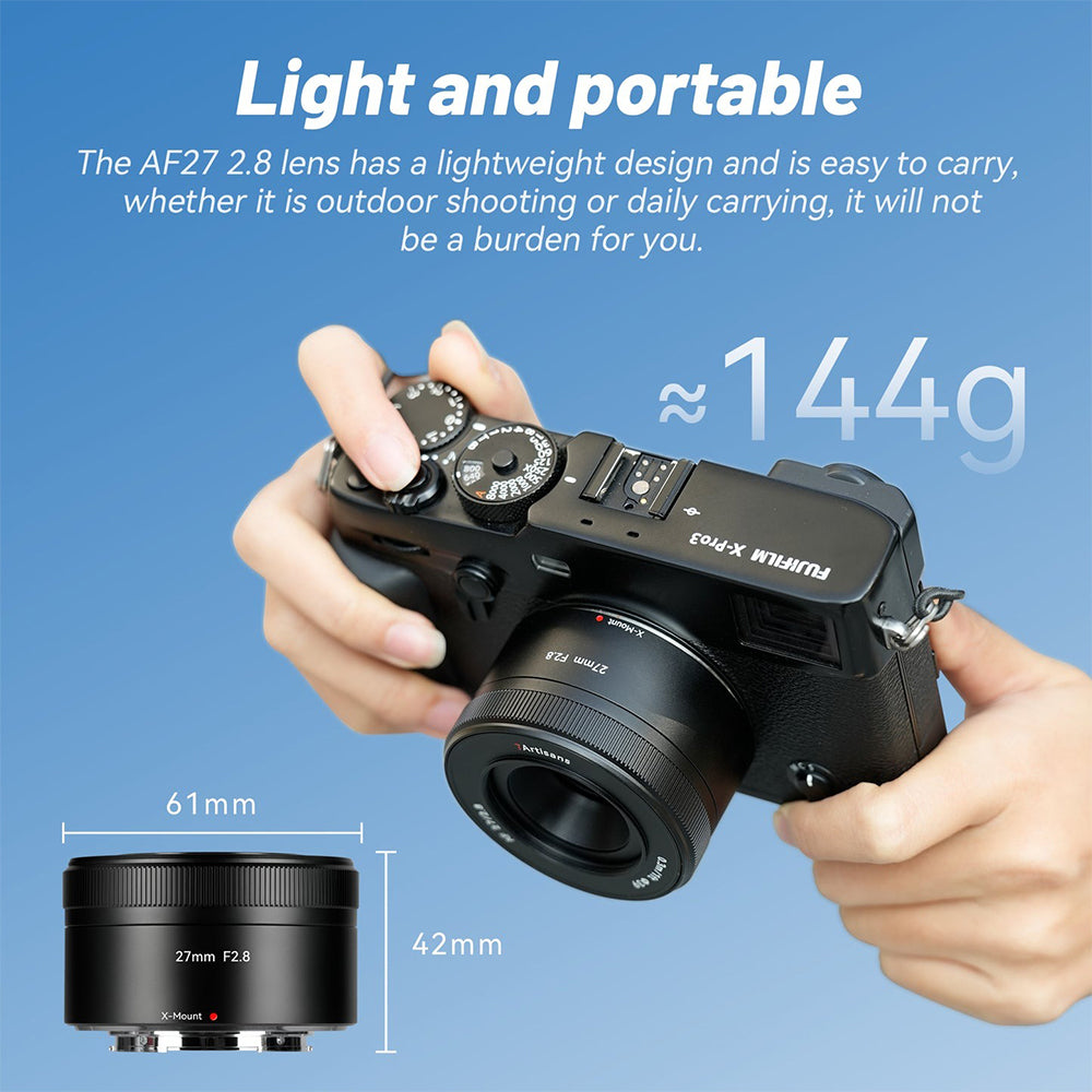7Artisans 27mm F/2.8 APS-C Format Fujifilm X Mount Compact Portrait Prime Lens AF Autofocus for Mirrorless Cameras