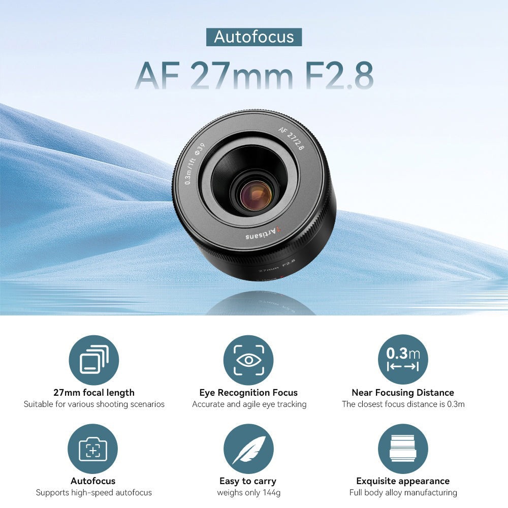 7Artisans 27mm F/2.8 APS-C Format Fujifilm X Mount Compact Portrait Prime Lens AF Autofocus for Mirrorless Cameras