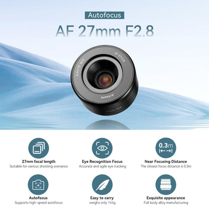 7Artisans 27mm F/2.8 APS-C Format Fujifilm X Mount Compact Portrait Prime Lens AF Autofocus for Mirrorless Cameras