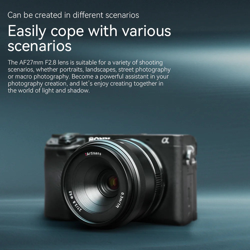 7Artisans 27mm F/2.8 APS-C Format Sony E Mount Compact Portrait Prime Lens AF Autofocus for Mirrorless Cameras