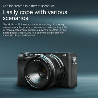 7Artisans 27mm F/2.8 APS-C Format Sony E Mount Compact Portrait Prime Lens AF Autofocus for Mirrorless Cameras