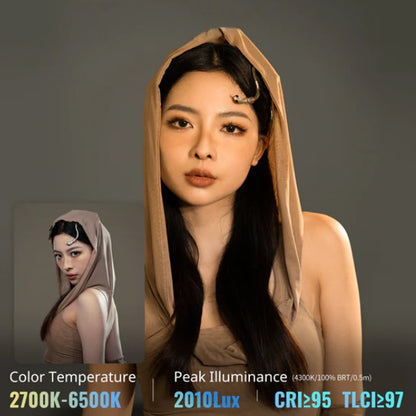 Zhiyun Fiveray M20 20W Bi-Color Pocket LED Fill Light with 4500mAh Built-in Battery, 2500-6700K Adjustable Color Temperature, DynaVort Cooling System, On-Board & Mobile App Control for  Camera Photography & Videography