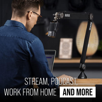 RODE PSA1+ Professiol Studio Desktop Boom Arm with C-Clamp, Max 34" / 37" Articulating Reach, 1.2Kg Max Payload, 360 Degree Arm Rotation with Integrated Cable Magement for Podcasting, Live Streaming and Broadcasting