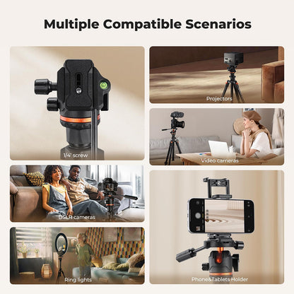 K&F Concept 180cm Aluminum Travel Tripod with 360° Ball Head