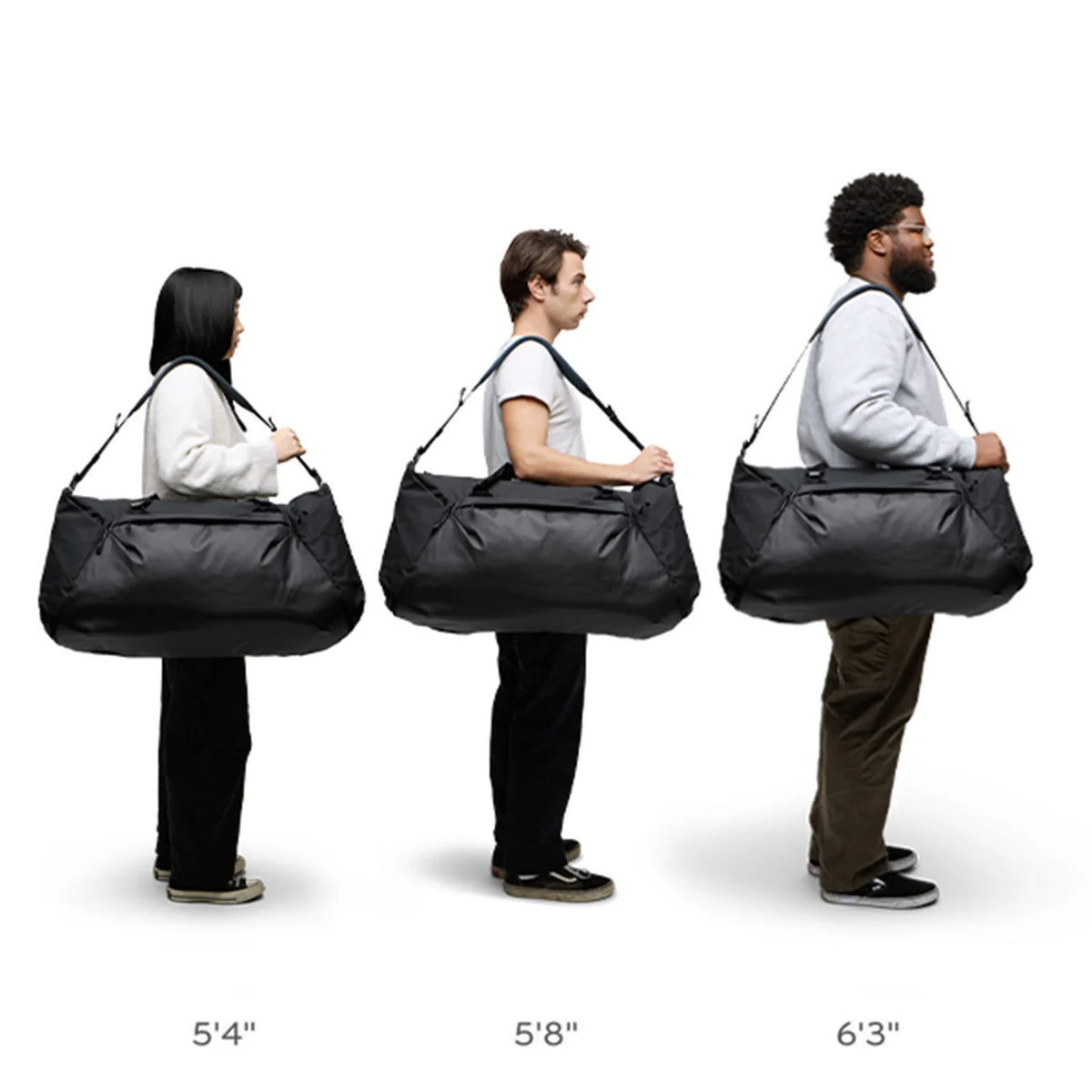 Peak Design 65L Travel Duffel Weatherproof Bag with Padded Straps, 6 Total Pockets | Sage