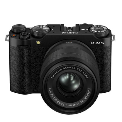 FUJIFILM X-M5 Body with XC 15-45mm f/3.5-5.6 OIS PZ FUJINON Autofocus Lens - Mirrorless Camera Kit | 26.1MP APS-C X-Trans 4 CMOS Sensor, X-Processor 5, 6.2K/30fps Video, AI-Driven Subject Detection & Digital Image Stabilization