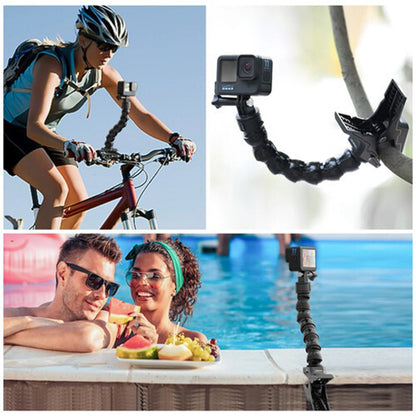 Ulanzi Go-Quick II Magnetic QR Quick Release Gooseneck Stand with Desk Clamp for for GoPro DJI Insta360 Sports Camera with 7.4" Arm Length, 3-Prong Action Camera Mount for Video Content Creation