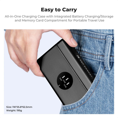 K&F Concept 3-Pack GoPro Hero 13 Action Camera Battery & Triple-Slot Charger Kit with 2100mAh Capacity, LED Light Indicator, USB-C Charging Cable & Port