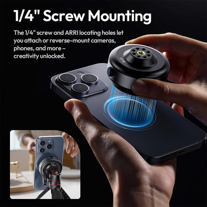 Ulanzi SK-23 One-Press Electric Suction Base Mount with 1/4" Screw + ARRI Locating Hole, 1kg Max Load Capacity Force, Auto-Adjusting Hold & Shake-Free Stability for Action Cameras, Smartphones, Photography, Vlogging & Travel | M085