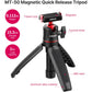 Ulanzi MT-50 Vlog Tripod 3-Section Selfie Stick Aluminum Alloy with Magnetic QR Quick Release Plate for DJI Osmo Action 2 / 3 / 4 Camera with Max 11" / 1.5kg Height and Load Capacity for Vlogging, Content Creation