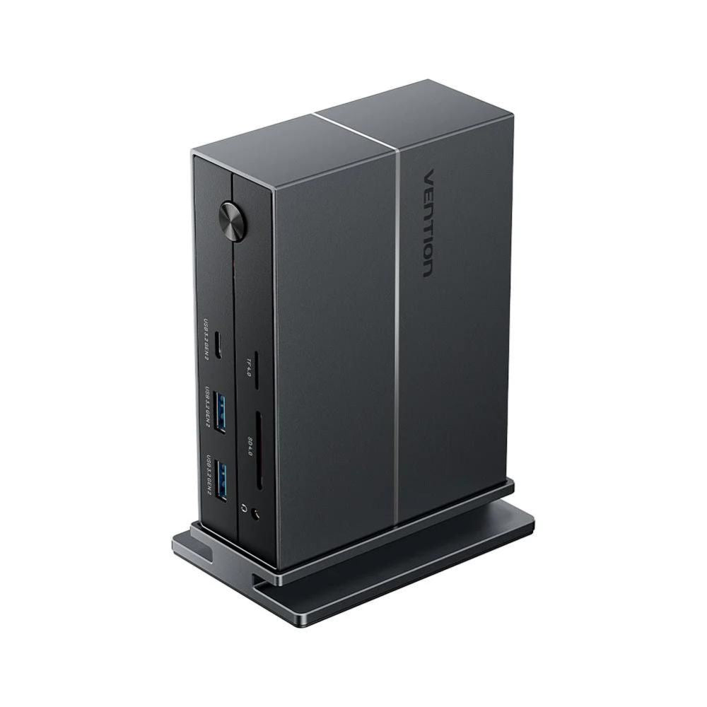 Vention TPFH0 Thunderbolt 4 14-in-1 Multifunctional Docking Station with 40Gbps Fast Transfer Rate, 8K 30Hz UHD, Intel Certified, PD 60W, 10Gbps USB 3.2 Type-C Gen 2, USB-A 3.2 Gen 2, 5Gbps USB-A 3.0, 3.5mm AUX, 1000Mbps, SD & TF Card Slot