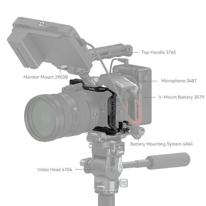 SmallRig Formfitting Camera Rig Cage Kit for Sony a6700 Alpha Series Mirrorless Camera with HDMI Cable Clamp, M2.5, 1/4"-20 and 3/8"-16 Screws & Threaded Mounting Holes, Built-In Arca-Swiss Base Plate, Cold Shoe Mount, NATO Rail | 4336