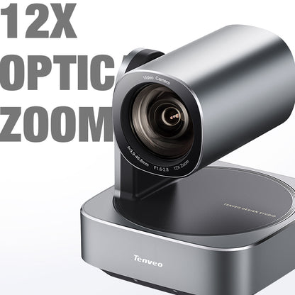 Tenveo VA612 GROUP Video Conferencing System Set with 4K UHD 12X Optical Zoom PTZ Camera, Power Hub, Bluetooth Speakerphone with Built-in Omnidirectional Microphone for Live Streaming, Broadcast, Gaming & Meeting