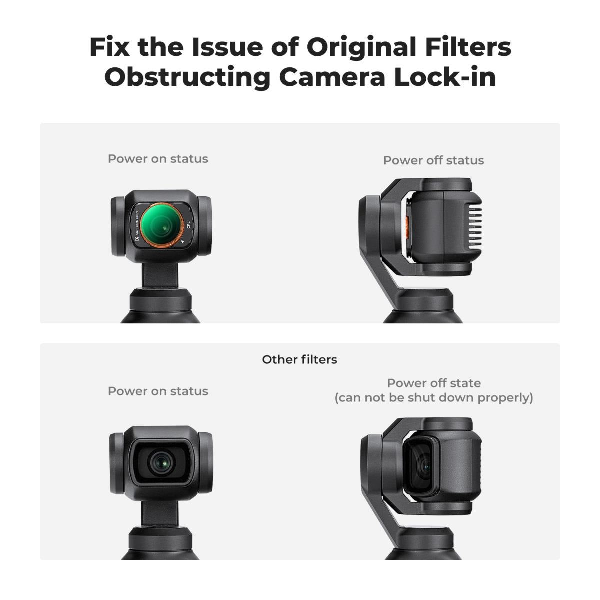 K&F Concept CPL Polarizing + ND16 - ND256 Neutral Density Magnetic Lens Filter Set for DJI Osmo Pocket 3 with (4+5+6 Stops) 8K Ultra HD, 28 Multi-Layer Anti-Scratch Waterproof Coating, Top AGC Glass | SKU-2150