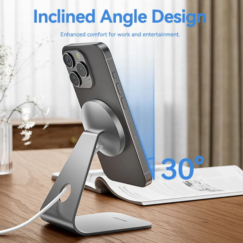 Vention 15W Magnetic Wireless Charger Stand with MagSafe 1M for iPh - Silver