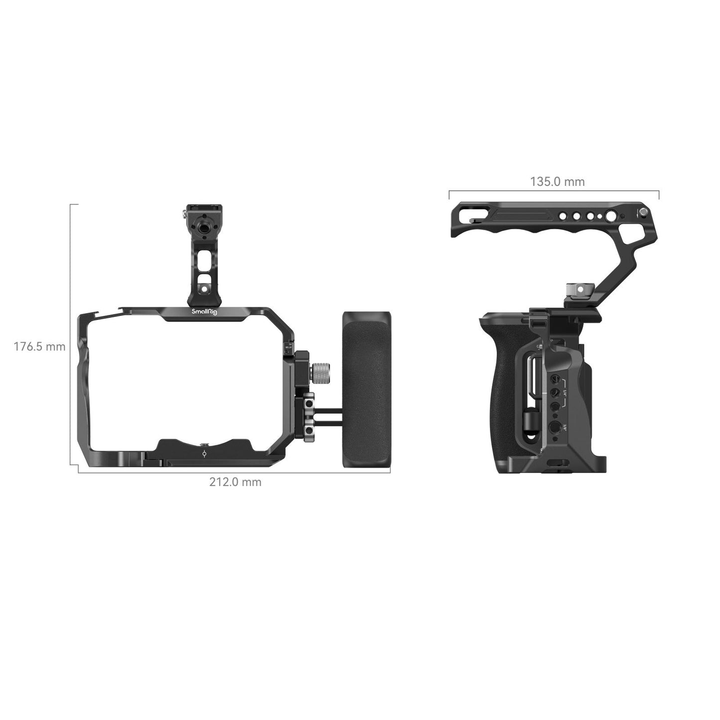 SmallRig Professional Camera Cage Kit for Sony A7 IV and A7S III (Cage, HDMI Cable Clamp, Top & Side Handle) | 3669C