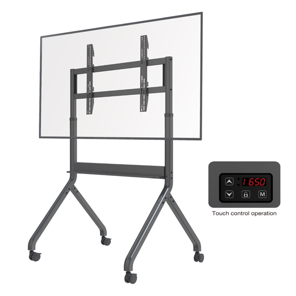 North Bayou NB P220 75-90" Heavy-Duty Motorized TV Stand Mobile Cart with Automatic Lifter, VESA 200x200-900x600mm, Touch Control Panel & 90.9kg Load Capacity for Televisions, Screen Displays & Monitors | Home Theater & Conference Room