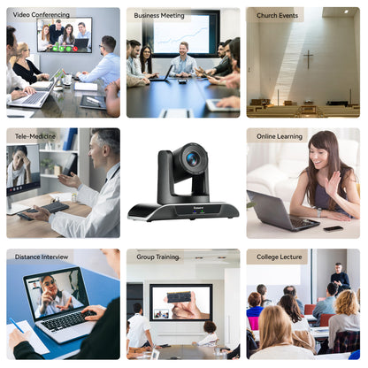 Tenveo Tevo 3X | 10X | 20X Zoom 2MP 1080p Full HD PTZ Video Conference Camera - USB 3.0 / HDMI / RS232 / RS485 with IR Remote Control for Business Meeting, Events, Church, Online, Education, and Training Video Recording | VHDPRO3U VHDPRO10U VHDPRO20U