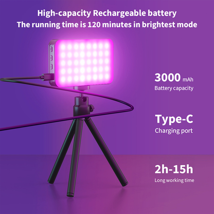 Luxceo V10 Pro RGB LED Video Light, 2500K-9000K, 400 Lumens, CRI95+, 20 Effects