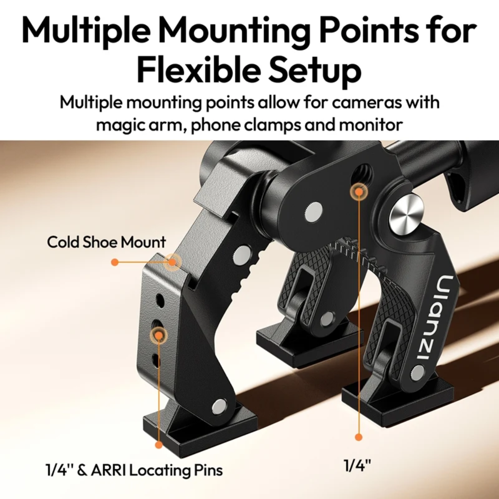 Ulanzi CO78 Super Clamp w/ Magic Arm, Dual Ball Head, 1/4" & 3/8" Thread, Camera Mount | C083 / C084