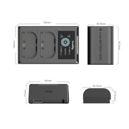 SmallRig LP-E6P 2x Camera Battery with Dual Charging Kit