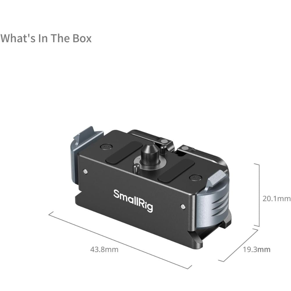 SmallRig QR Quick Release Adapter Mount for GoPro HERO13 Black Action Camera with Folding 2-Prong Base, 1/4"-20 Mounting Threads, Non-Slip Silicone Pads | 5437