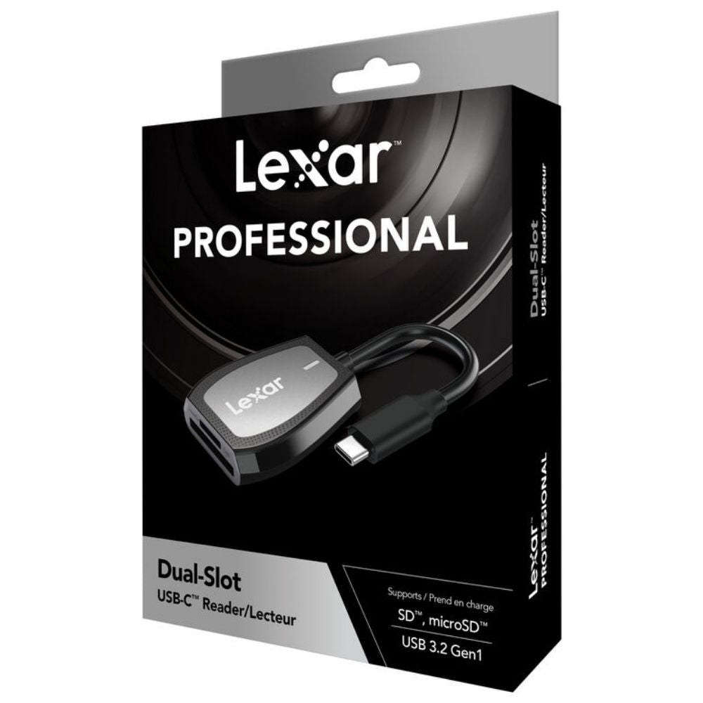 Lexar RW470 Professional Dual-Slot USB-C Card Reader, USB 3.2 Gen 1, 312MB/s Transfer Speed, SD & microSD Slot