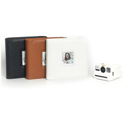 Pikxi 288 Pockets Large Capacity PU Leather Photo Album for Polaroid Go Instant FIlm Camera with Garter Strap Closure and Front Film Cover - Available in  White , Brown, Black Color Options | JG Superstore