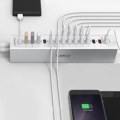 ORICO 13-Port USB 3.0 Hub with Dual Charging Ports - USB Docking Station for MacBook, iMac, PC, Desktop Computers & Laptops (Windows, macOS & Linux) | A3H13P2