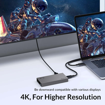[CLEARANCE] ORICO CDH-10H Type C 10-in-1 Multifunctiol Aluminum Alloy + ABS Docking System with USB-A, USB-C, HDMI 4K, TF/SD, LAN, and Audio/Mic, for Windows and Mac OS | Grey