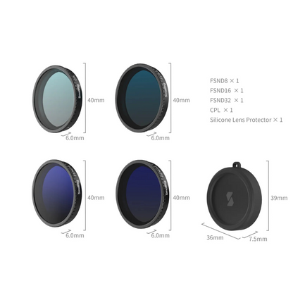 SmallRig Filter Kit for DJI Osmo Action 5 Pro / Action 4 Cameras CPL, ND8 / ND16 / ND32, Black Mist, Star-Cross & Film Simulation Filters with High-Alumina Glass, Multi-Layer Coating, Snap-On Design & Silicone Lens Cover | 5411 | 5412